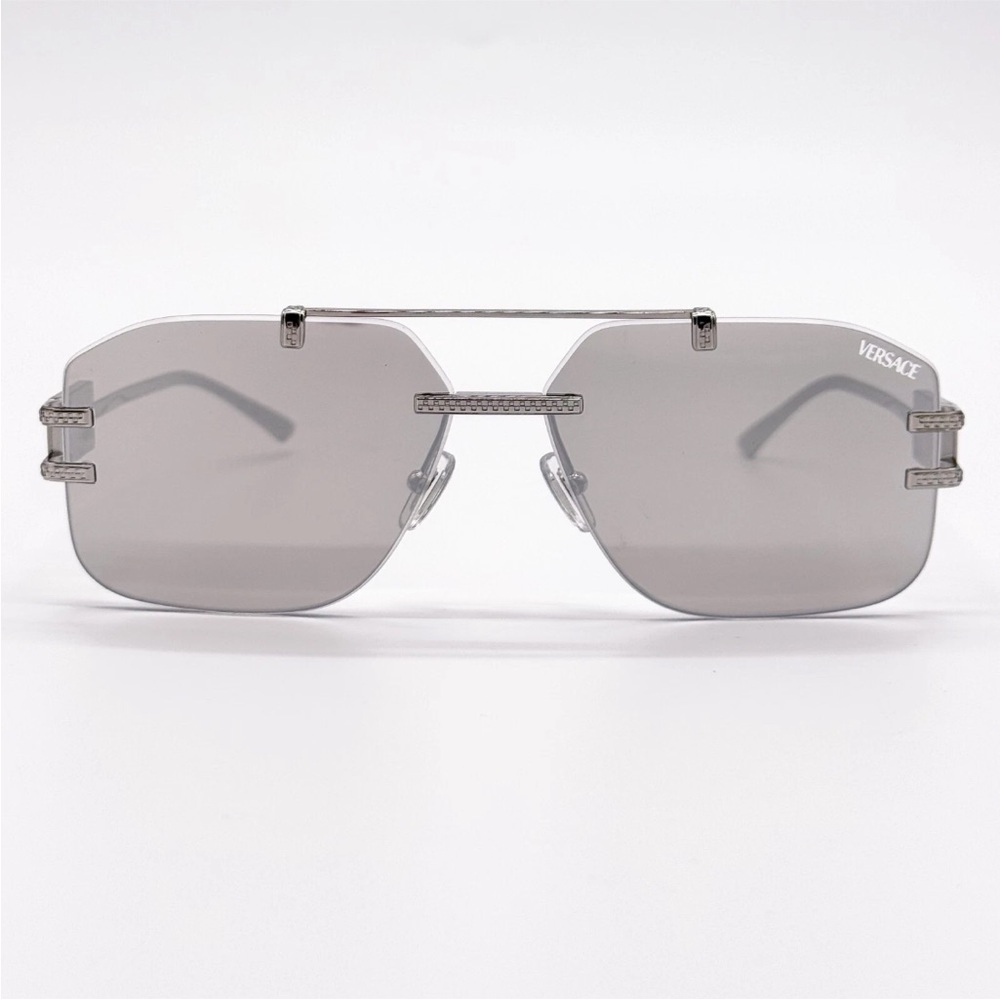 New Authentic Dramatic Silver Versace Sunglasses … - image 2